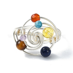Kupferdraht umwickelter Vortex-Fingerring&nbsp;RJEW-TA00101-02
