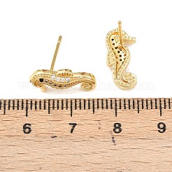 Messing Micro Pave klare Zirkonia Ohrstecker&nbsp;EJEW-F400-25B-G