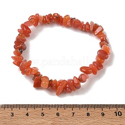 Bracelets extensibles en perles d'agate rouge naturelle du sud&nbsp;GG-CBADCD7-01