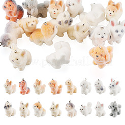 Colgantes de perro con flocado de resina&nbsp;RESI-TAC0012-21