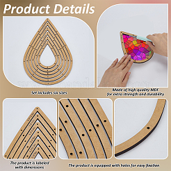 6 kit de plantillas de tablero MDF de 6 estilos para vidrio&nbsp;DIY-WH0308-698A