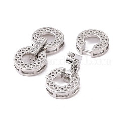 Messing Micro Pave klare Zirkonia Falte über Verschlüsse&nbsp;KK-G420-09P