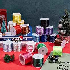 20 rouleaux 20 couleurs de corde de satin à queue de rat en nylon&nbsp;NWIR-PH0001-81-WH