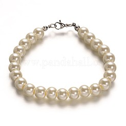 Edelstahl gefärbtes Glas Perle Runde Perlen und Armbänder Schmuck-Sets&nbsp;SJEW-M039-01B