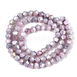 Colliers de perles de verre teintées à effet ombré&nbsp;GLAA-T025-4mm-09C