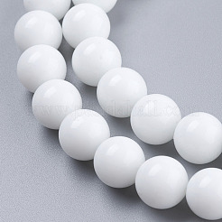 Abalorios opacas de vidrio hebras&nbsp;X-G-G027-R1-10mm