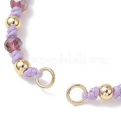 Herstellung von geflochtenen Perlenarmbändern aus facettiertem Rondellglas mit AB-Farbbeschichtung&nbsp;AJEW-JB01544