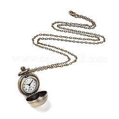 Rétro pendentif en alliage de ballon rond montres de poche collier de quartz&nbsp;WACH-M034-04AB