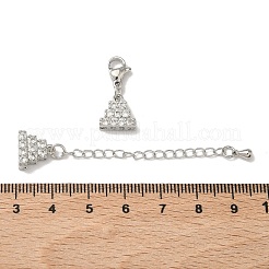 Messing Micro Pave klarer Zirkonoxid Kettenverlängerer&nbsp;KK-Z143-10P