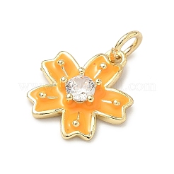 Pendentifs en zircone cubique clair en laiton&nbsp;KK-H255-06G-03