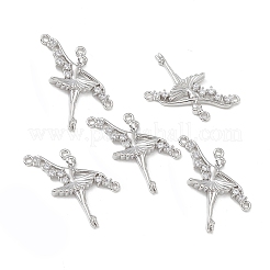 Verbindungsanhänger mit durchsichtigem Zirkonia-Pavé aus Messing&nbsp;KK-E068-VB359