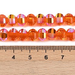 Chapelets de perles en verre transparent électrolytique&nbsp;EGLA-B011-08A-AB10