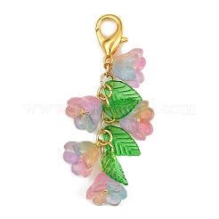 Decorazioni pendenti a forma di fiore in vetro trasparente&nbsp;HJEW-JM04147