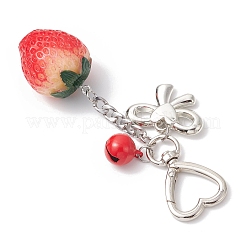 4 pz di decorazioni pendenti in resina a forma di fragola&nbsp;HJEW-JM03855