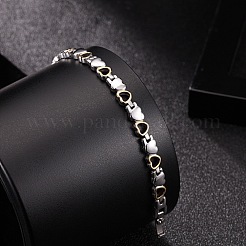 304 Edelstahl-Herzgliederkettenarmbänder für Damen&nbsp;FS-WG8F258-01