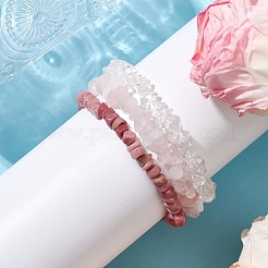 3 ensemble de bracelets extensibles en pierres précieuses mélangées naturelles de 3 styles&nbsp;BJEW-JB11060-02
