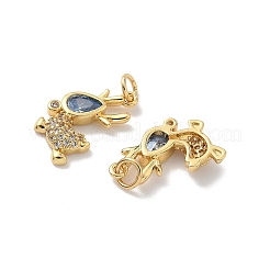 Pendentifs avec zircon cubiques à micro-pavés en laiton&nbsp;KK-P325-37G