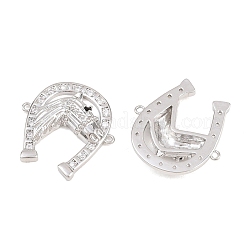 Ciondoli connettore in ottone con micro pavé di zirconi chiari&nbsp;ZIRC-F148-06P