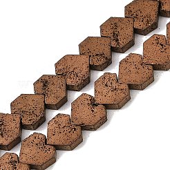 Hebras de cuentas de roca de lava natural galvanizada&nbsp;G-K388-04B-05