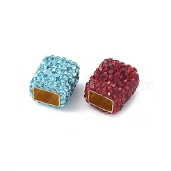 Perles en laiton pavées d'argile strass&nbsp;KK-P305-07A-G