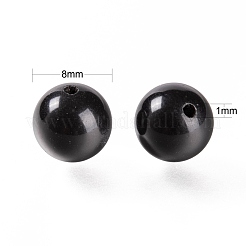 100 perlina rotonda in pietra nera naturale (vetro nero naturale) da 8 mm&nbsp;DIY-LS0002-15