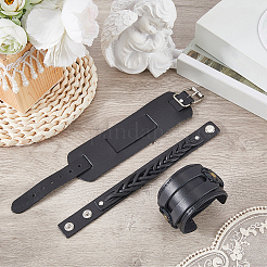 3 Stück 3 Stile Rindslederarmbänder&nbsp;BJEW-CL0001-39A