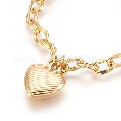 Pulseras colgantes de acero inoxidable 304 con revestimiento iónico (IP)&nbsp;BJEW-P237-05G