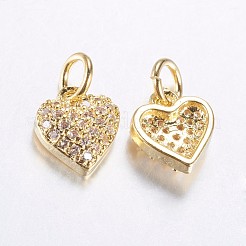 Langanhaltende vergoldete Zirkonia Charms aus Messing&nbsp;ZIRC-F069-41G