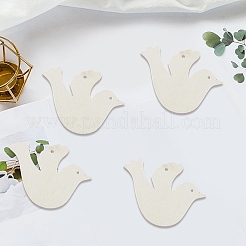 20 Stück unbehandelte Holzanhänger-Dekoration&nbsp;BIRD-CP0001-02