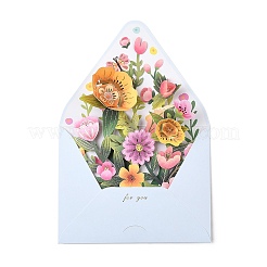 Pop-up-Grußkarten aus Papier mit 3D-Blumenmotiv&nbsp;AJEW-L102-01B