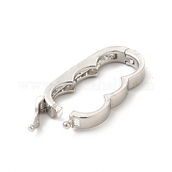 Fermagli twister a forma di arachidi in zirconi cubici trasparenti con micro pavé di ottone placcato a cremagliera&nbsp;KK-G458-03P