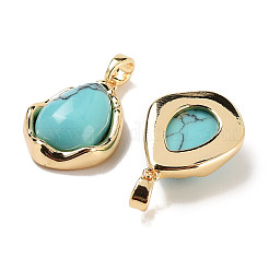 Pendentifs en forme de larme de turquoise synthétique&nbsp;KK-C051-59G-01