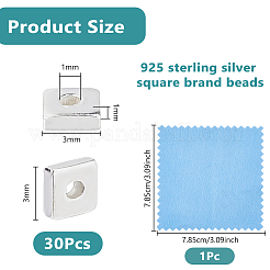 30pcs 925 perles en argent sterling&nbsp;STER-DC0001-69