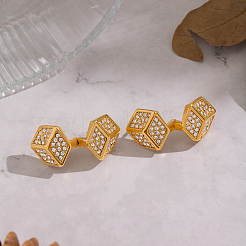 Pendientes de aro de acero inoxidable 304 con forma de cubo&nbsp;EU5379