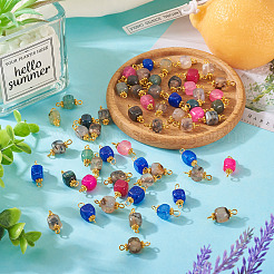 6 Set 6 Farben natürliche Achat gefärbte Verbinder Charms&nbsp;FIND-TA0002-41