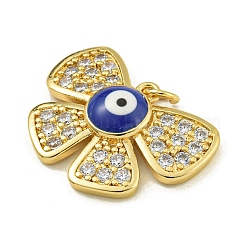 Placcatura a cremagliera pendenti smaltati in ottone con pavé di zirconi cubici&nbsp;KK-U029-15G