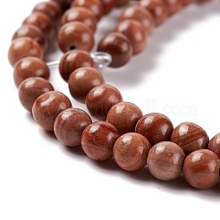 Fili di perline di diaspro naturale linea argento&nbsp;G-P451-02C-B