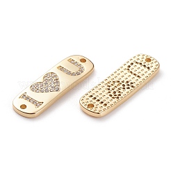 Connecteurs de liens en zircone cubique transparent micro pave en laiton&nbsp;KK-C100-41G