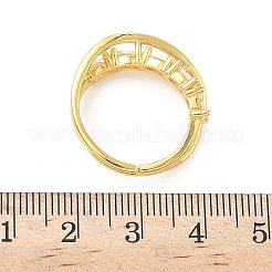 Bagues en laiton avec zircone cubique de micro pave&nbsp;RJEW-H258-14G