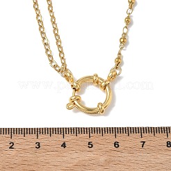 Collares de cadena mixta de acero inoxidable 304 para mujeres y hombres.&nbsp;NJEW-JN06036