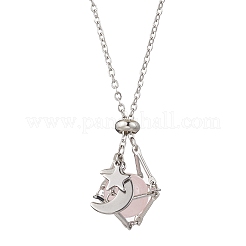3 pièce 3 styles 304 pochette vide en acier inoxydable pour macramé pendentif étoile lune chaîne de câble collier fabrication&nbsp;NJEW-JN05281