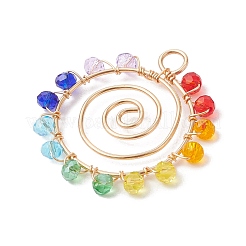Chakra-Anhänger aus Backfarbe und Glas&nbsp;PALLOY-JF02745-02