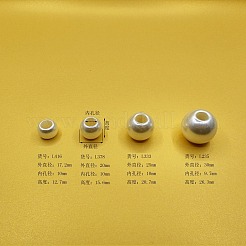 Perle europee di plastica imitazione perla in abs&nbsp;SACR-WH0013-02B