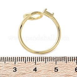 Messing Micro Pave klare Manschettenringe aus Zirkonia&nbsp;RJEW-F103-05-G