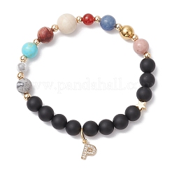 Bracelets extensibles de perles de pierres précieuses mélangées rondes naturelles&nbsp;BJEW-JB11233