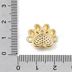 Ciondoli a forma di cuore e impronta di zampa in ottone con micro pavé di zirconi cubici trasparenti.&nbsp;KK-E802-03G