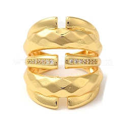 Anneaux de manchette ouverts en laiton micro pavé de zircone cubique&nbsp;RJEW-U008-49G