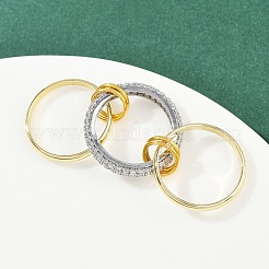 Bagues en laiton avec zircone cubique de micro pave&nbsp;RJEW-D325-01PG-07