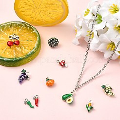 10 pièces 10 styles breloques en alliage d'émail&nbsp;FIND-CJ0005-68