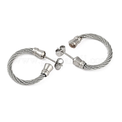 Orecchini a perno twist in acciaio inossidabile 304 per donna&nbsp;EJEW-M023-06C
